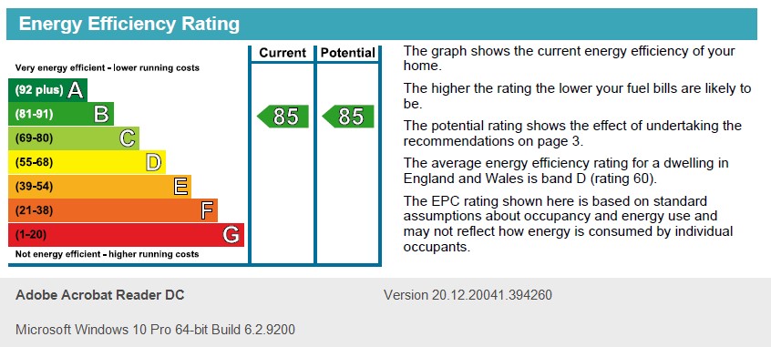 Energy Performance Certificate for Park Row, Nottingham