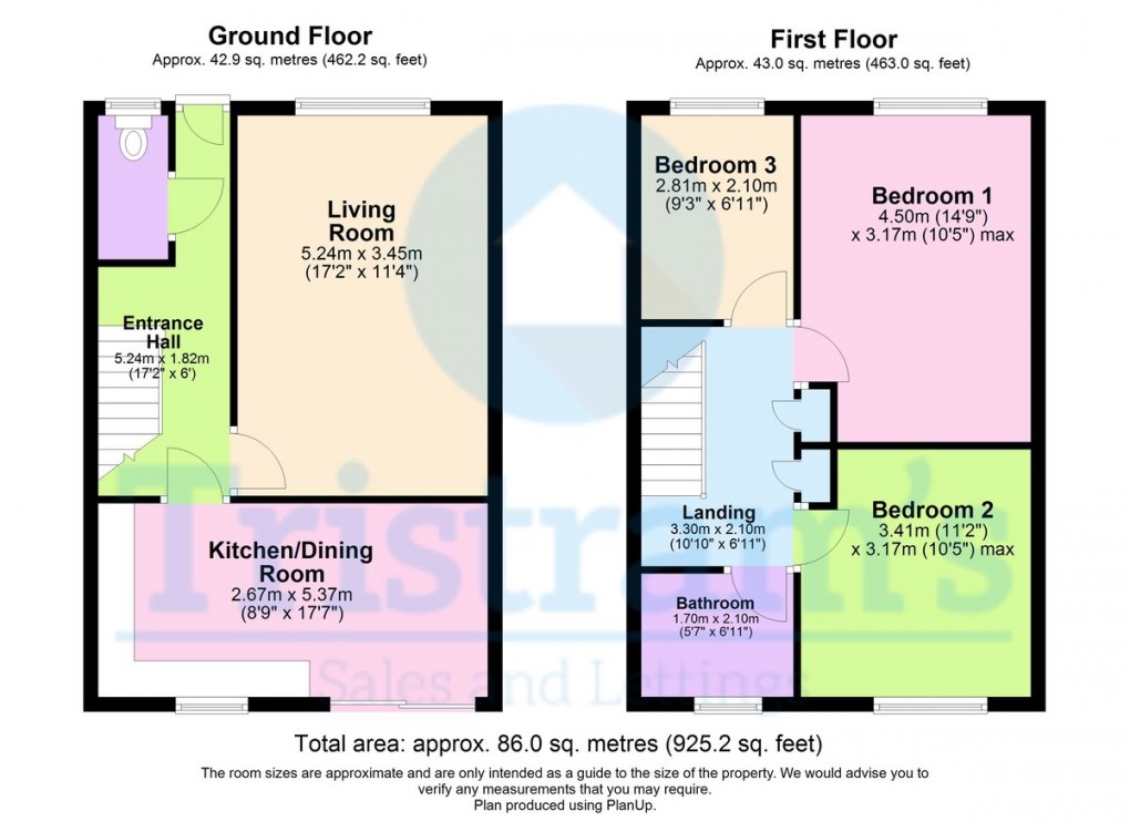 Floorplan for Whitworth Rise, Top Valley, NG5 9AG