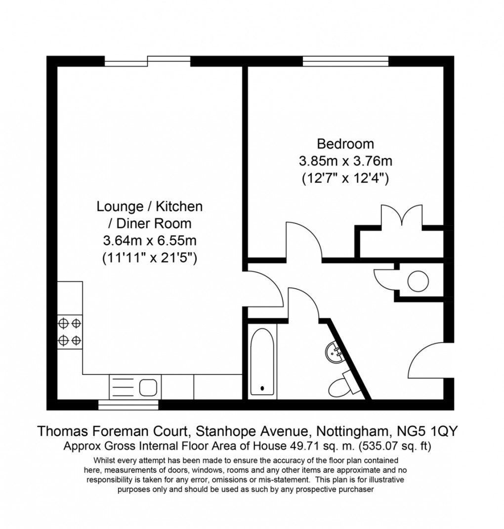 Floorplan for Thomas Forman Court, Nottingham