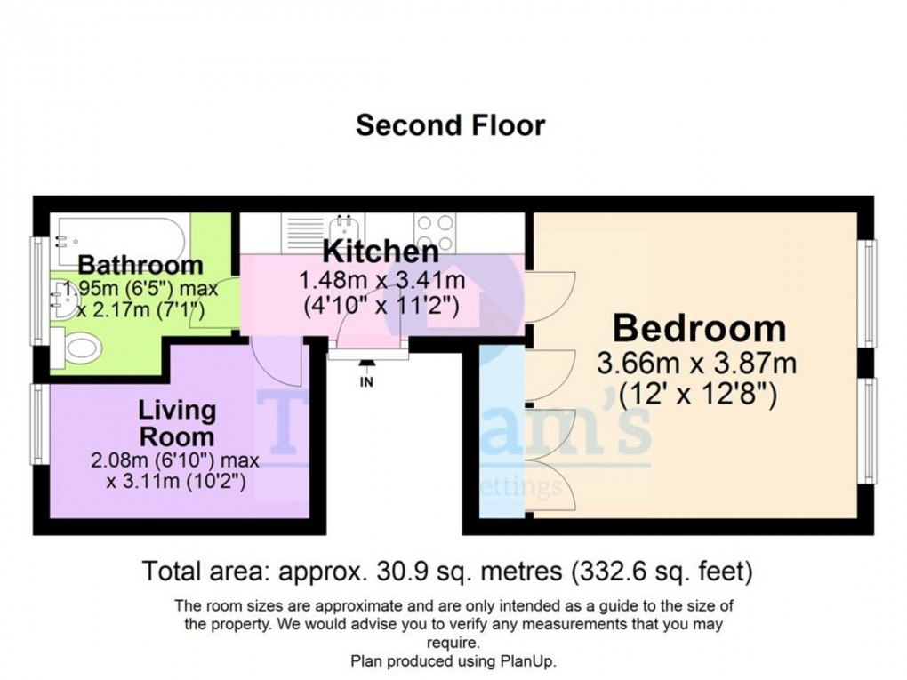 Floorplan for Uppingham Gardens, Nottingham