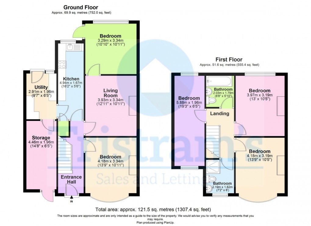 Floorplan for Pelham Crescent, Beeston