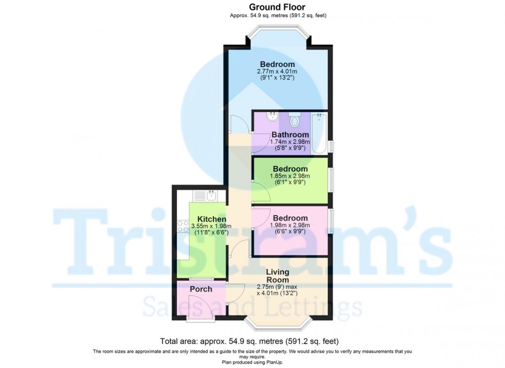 Floorplan for Flat 1, 7 Melton Road, NG2
