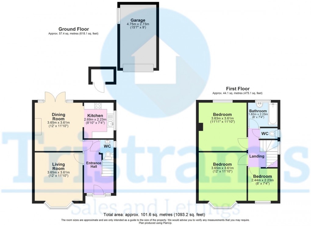 Floorplan for Russell Drive, Nottingham