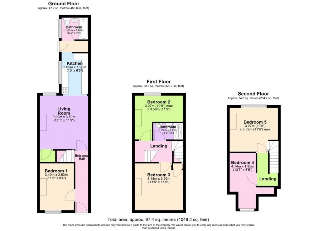 Floorplan for Room 1, Kentwood Road, Nottingham