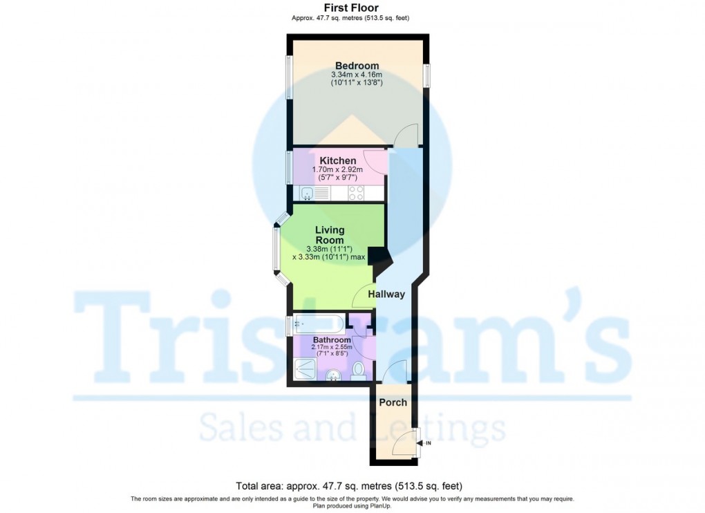 Floorplan for Flat B Derby Road, Nottingham