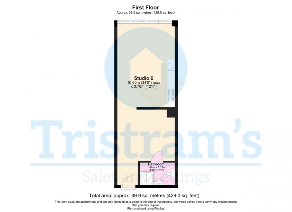 Floorplan for Spacious Studio, Victoria House