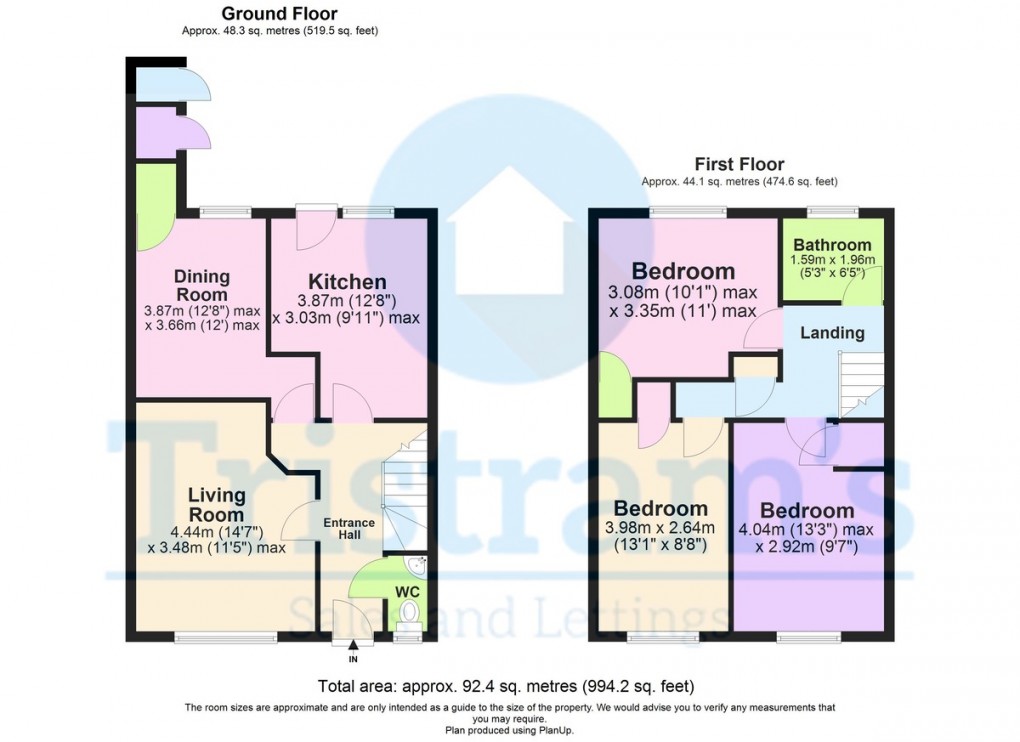 Floorplan for Bourne Close, Beeston