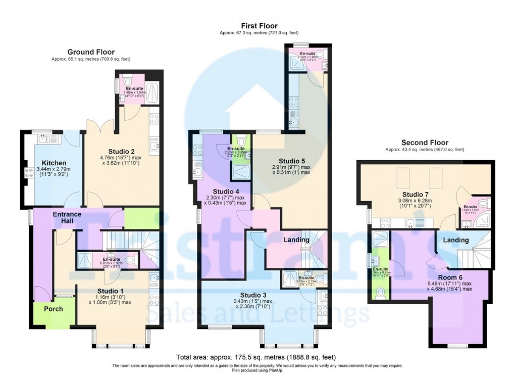 Floorplan for Studio 4, Derby Road, Long Eaton