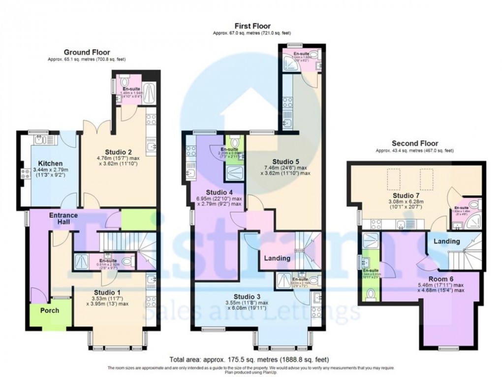 Floorplan for Studio 4, Derby Road, Long Eaton