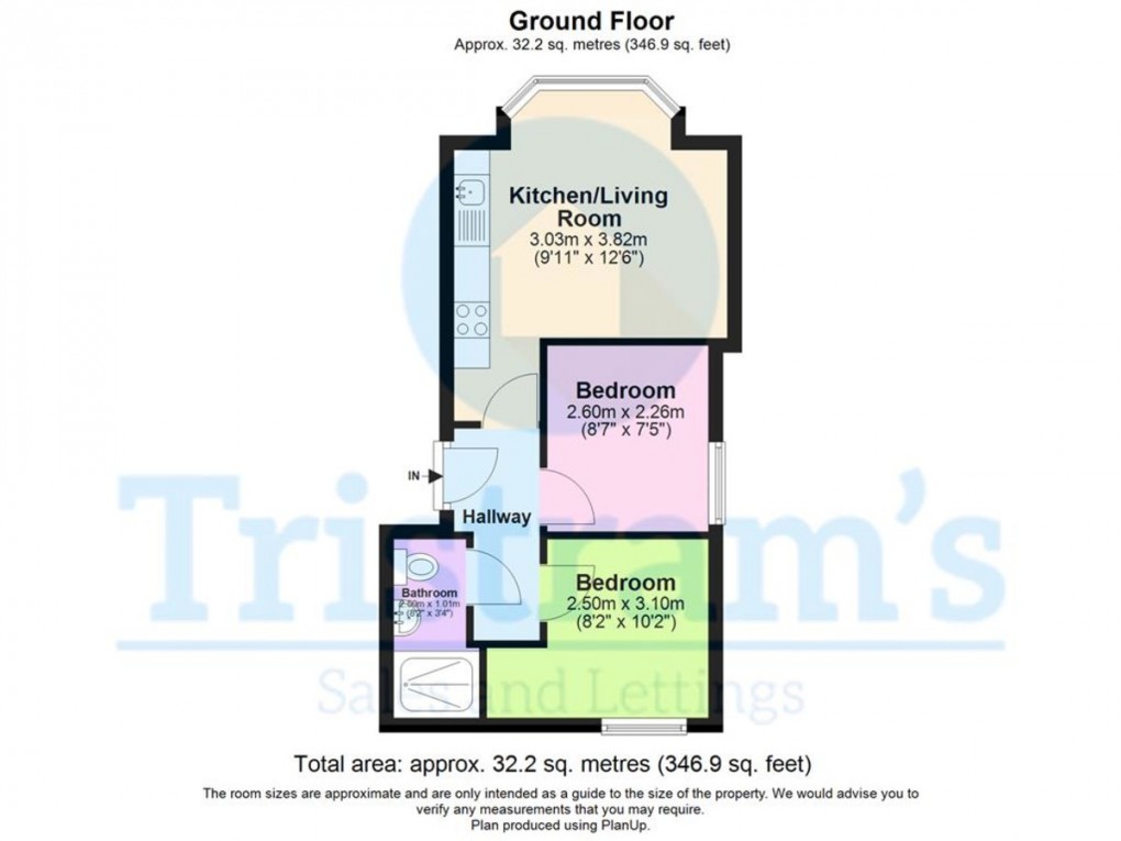 Floorplan for Flat 1, William Road, West Bridgford, Nottingham