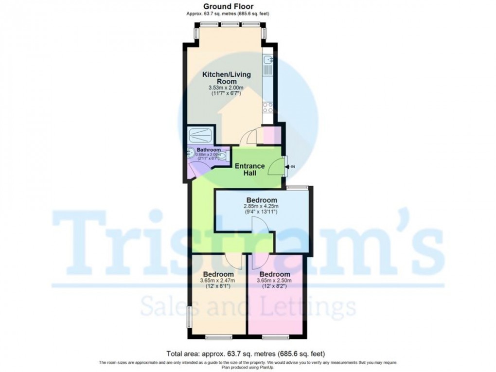 Floorplan for Flat 1, Musters Road, West Bridgford