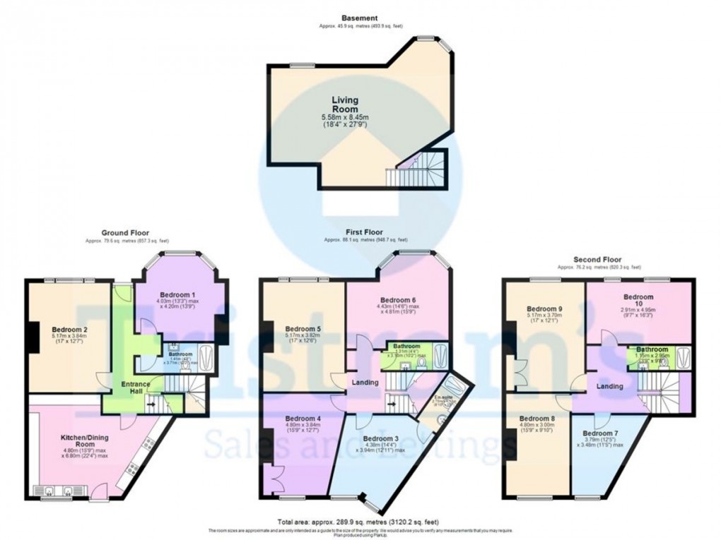 Floorplan for Burns Street, Nottingham