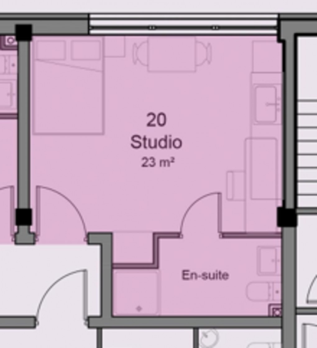 Floorplan for Studio, Broadgate House, Beeston