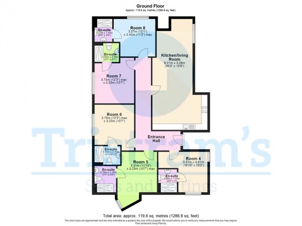Floorplan for 5Bed 5Bath *INC BILLS* Talbot Street, City Centre
