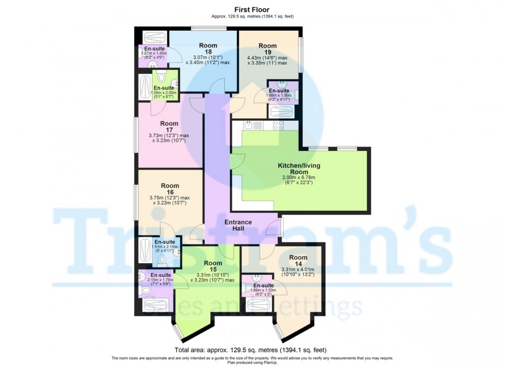 Floorplan for 6Bed 6Bath Talbot Street, City Centre