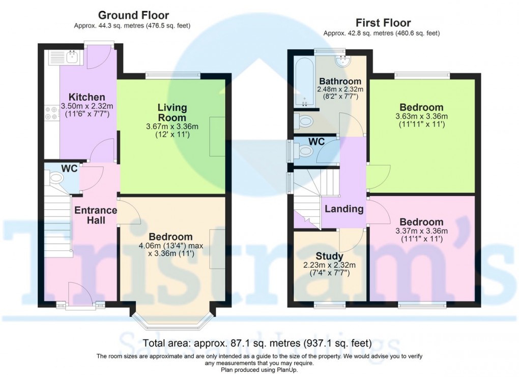 Floorplan for Room 1, Clifton Boulevard, Nottingham