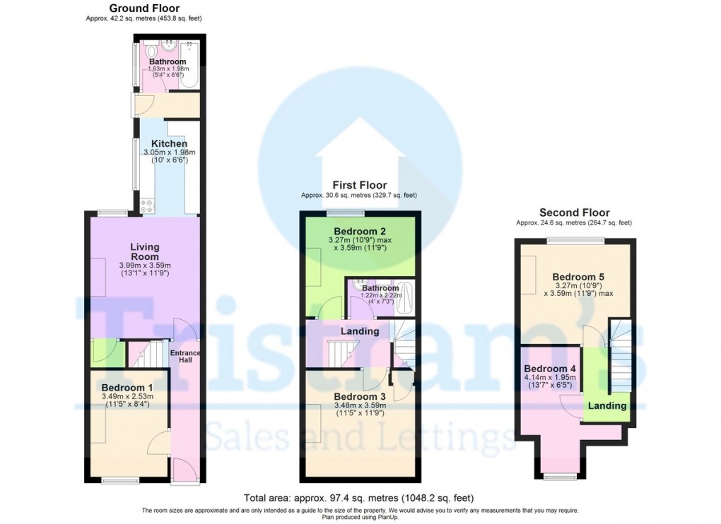 Floorplan for Room 5, Kentwood Road, Nottingham
